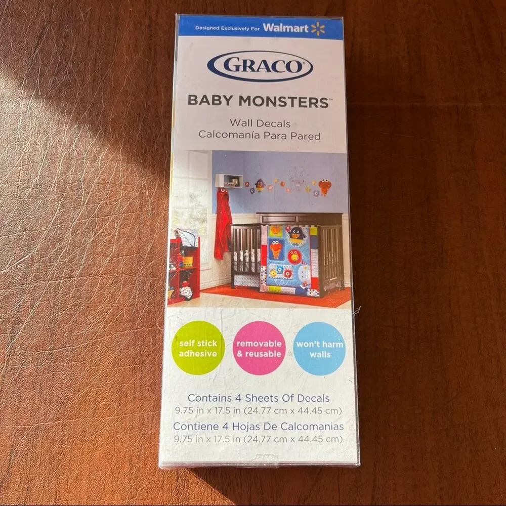 Graco Baby Monsters Wall Decals 4 Sheets
